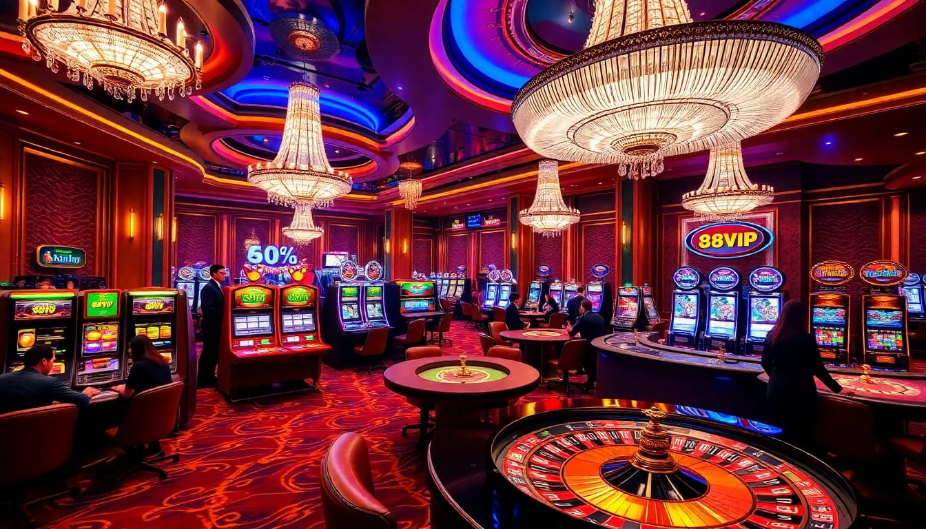 Experience the excitement of 68VIP casino with vibrant games and luxurious atmosphere.