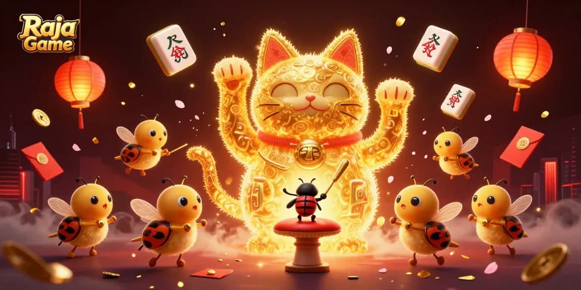 Enjoy the magic of Raja Game with a vibrant, engaging 3D scene filled with casino themes.