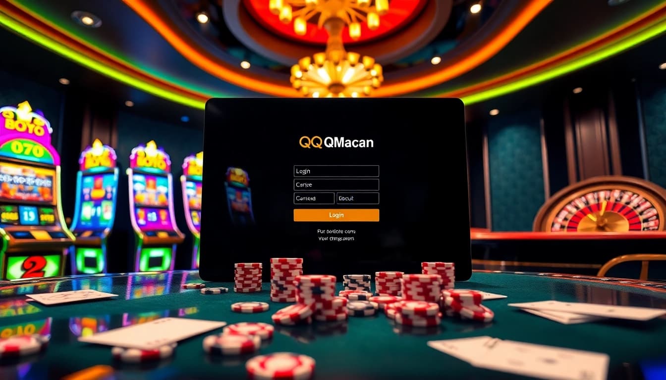 Experience the thrill of gambling with QQMacan login on a vibrant casino interface.