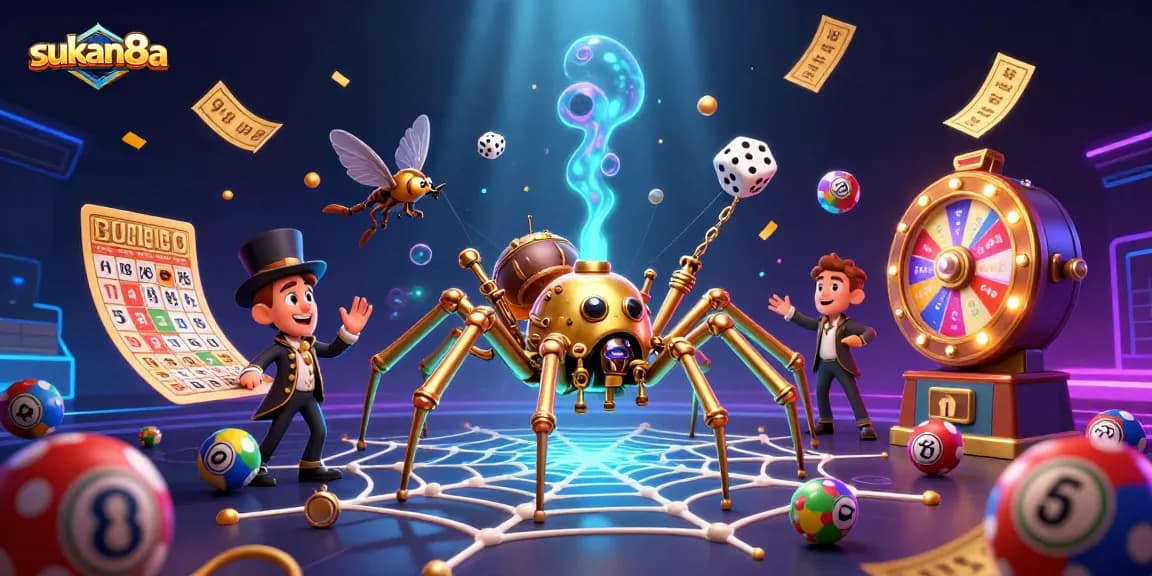 Sukan8a brings thrilling excitement with a steampunk spider web of luck and rich gaming elements.