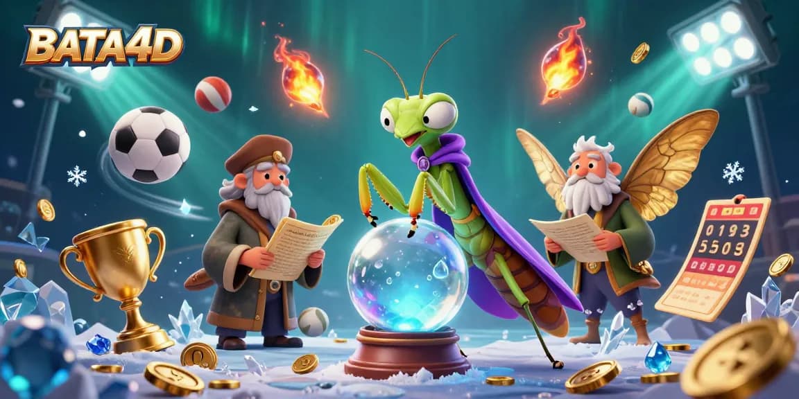 Gambarkan BATA4D saat menjelajahi informasi pertaruhan dengan mantis peramal dan ngengat berbobot.
