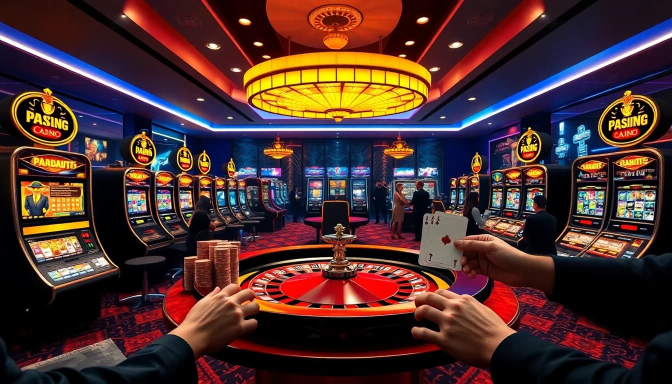 Pahala4d gaming experience with vibrant casino tables and luxury elements.