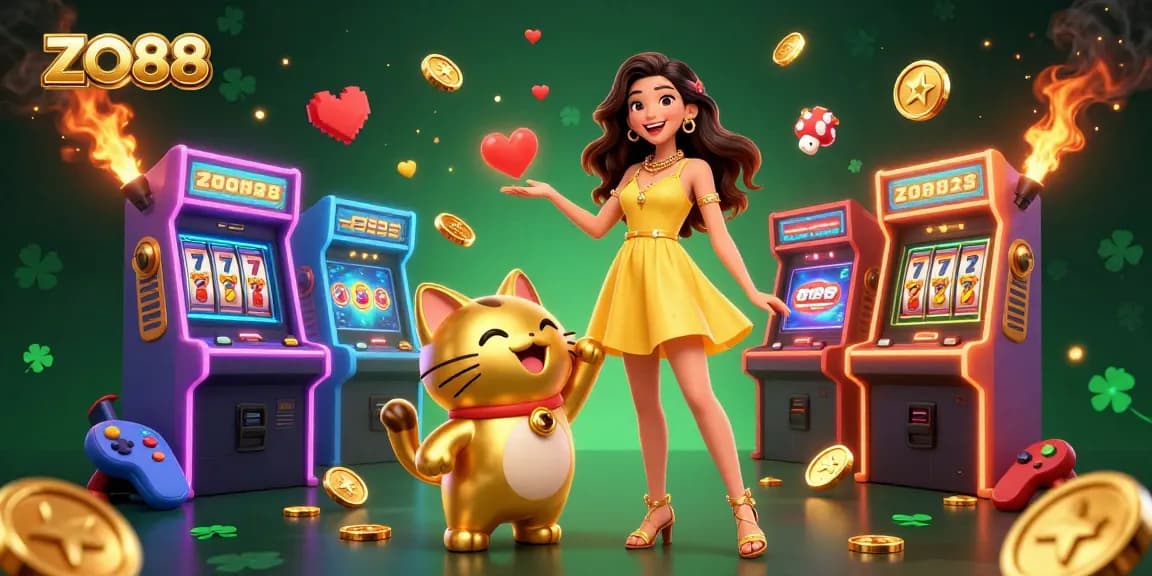 Join ZO88 for thrilling slot gaming experiences with vibrant characters and lively casino elements!