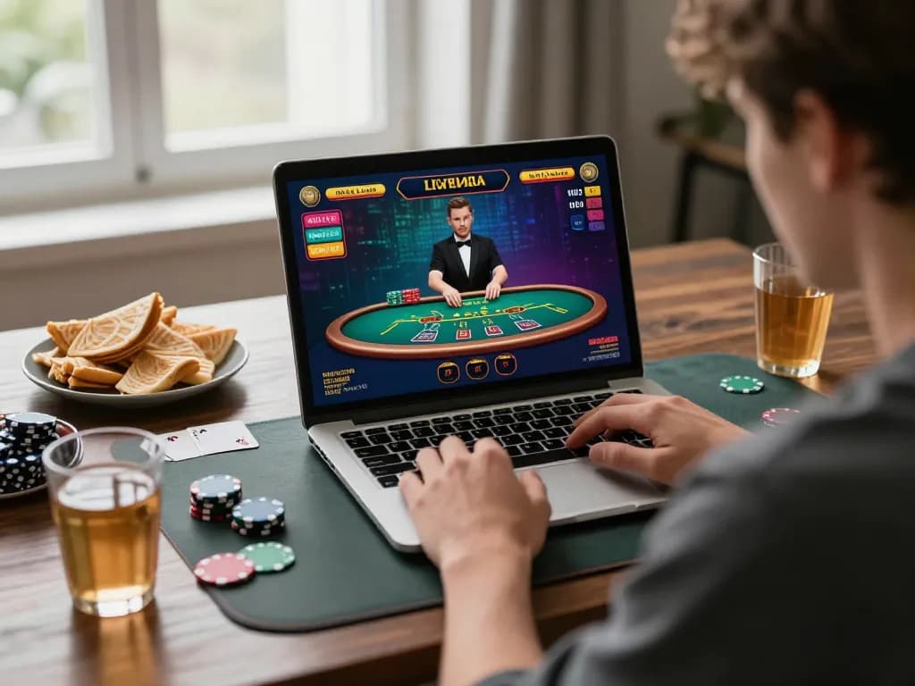 Player strategizing while enjoying an online game at 88bet with vibrant blackjack interface visible.