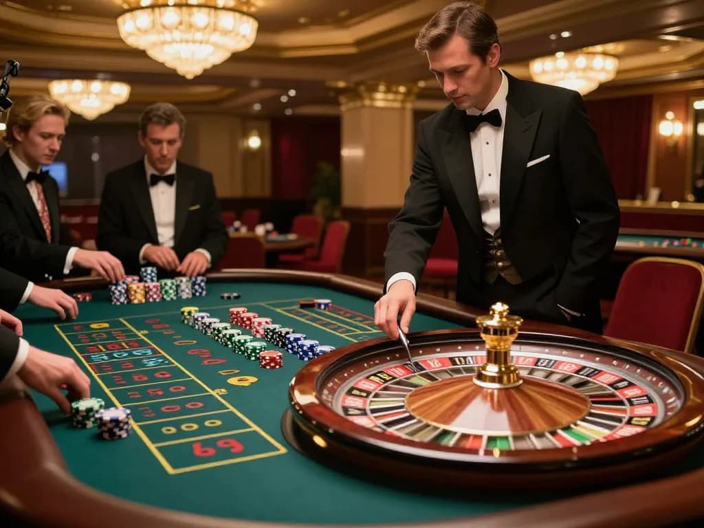 Players engage at a lavish roulette table, enhancing the gaming experience on gameradar.
