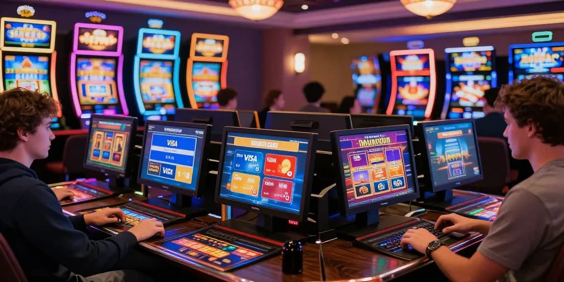 Explore online casinos with credit card options at https://eviz.org.uk, featuring players enjoying vibrant gaming activities and diverse game selections.