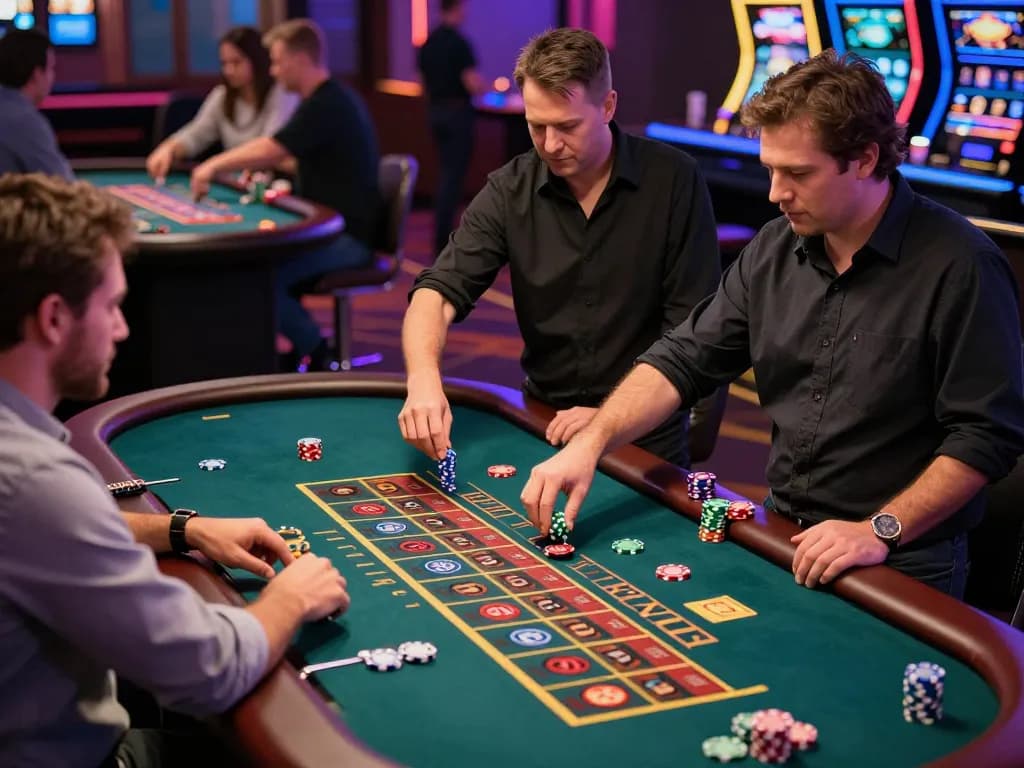 Engaging Đại lý Luck8 scene with players placing bets and enjoying casino games