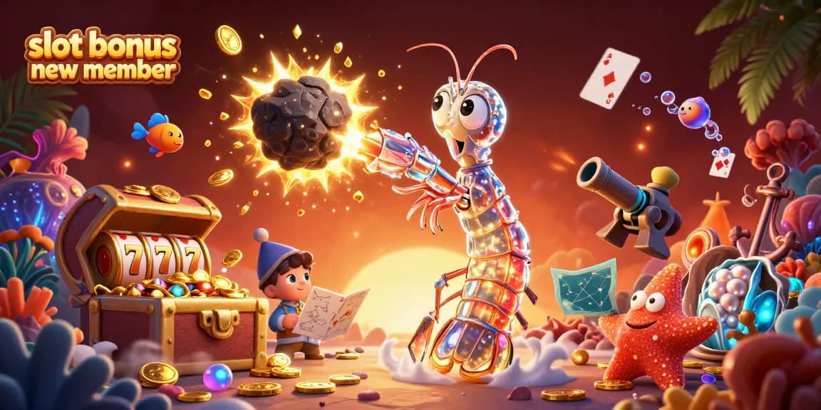 Engage with slots at the vibrant "slot bonus new member" scene bursting with gold coins and gems.