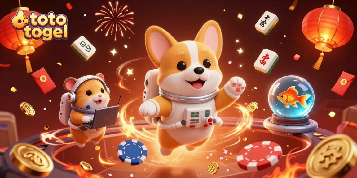 Experience thrilling toto togel gaming excitement with our dynamic space casino scene featuring a fun astronaut corgi!