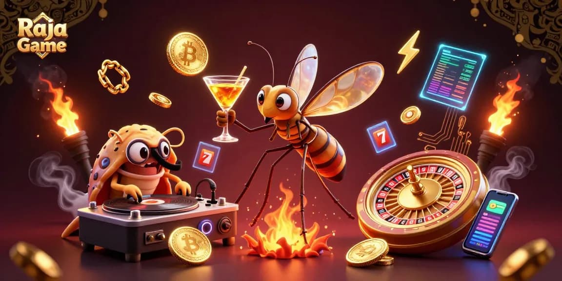 Engage in thrilling gameplay with Raja Game's vibrant casino atmosphere, featuring dynamic characters and a rich array of elements.
