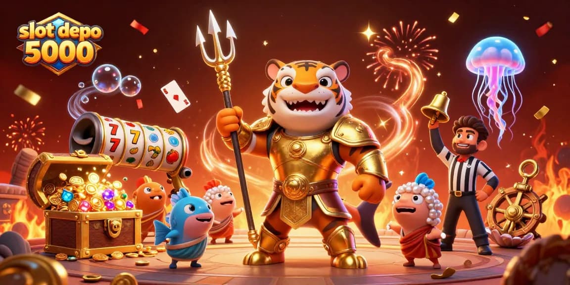 Experience thrilling wins with slot depo 5000 as the tiger shark battles for the jackpot!