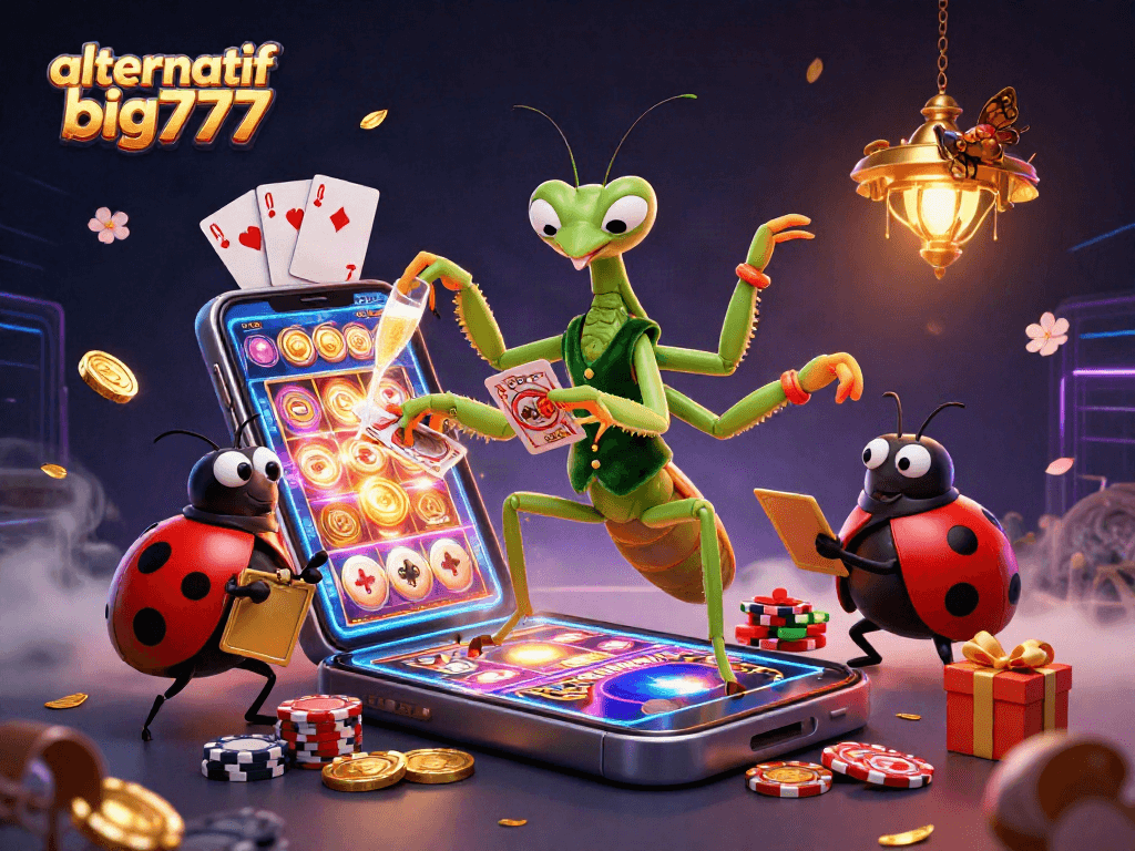 Menang di alternatif big777 dengan gambar kasino yang penuh warna dan karakter menarik.