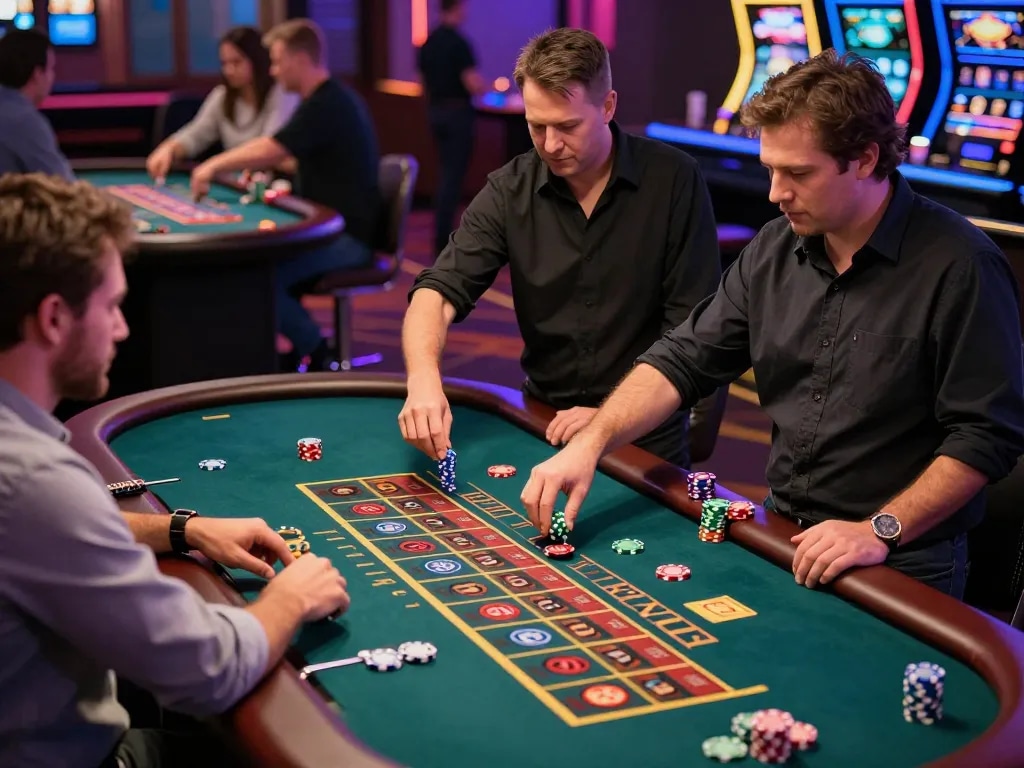 Engaging Đại lý Luck8 scene with players placing bets and enjoying casino games