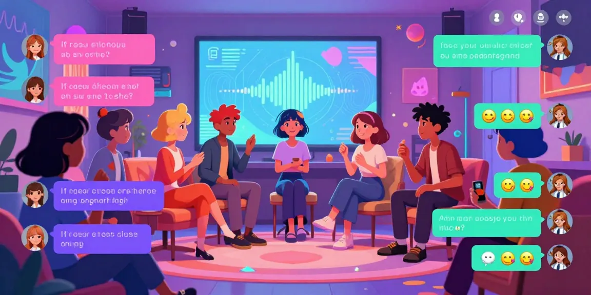 Engaging scene of hentai chat AI showcasing playful animated characters interacting in a vibrant digital chatroom.