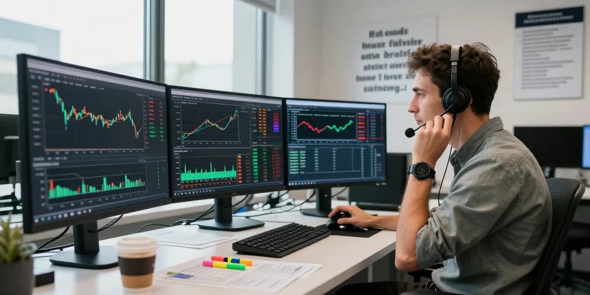 Trader menggunakan platform kakakjudi dengan layar penuh grafik forex, suasana modern.