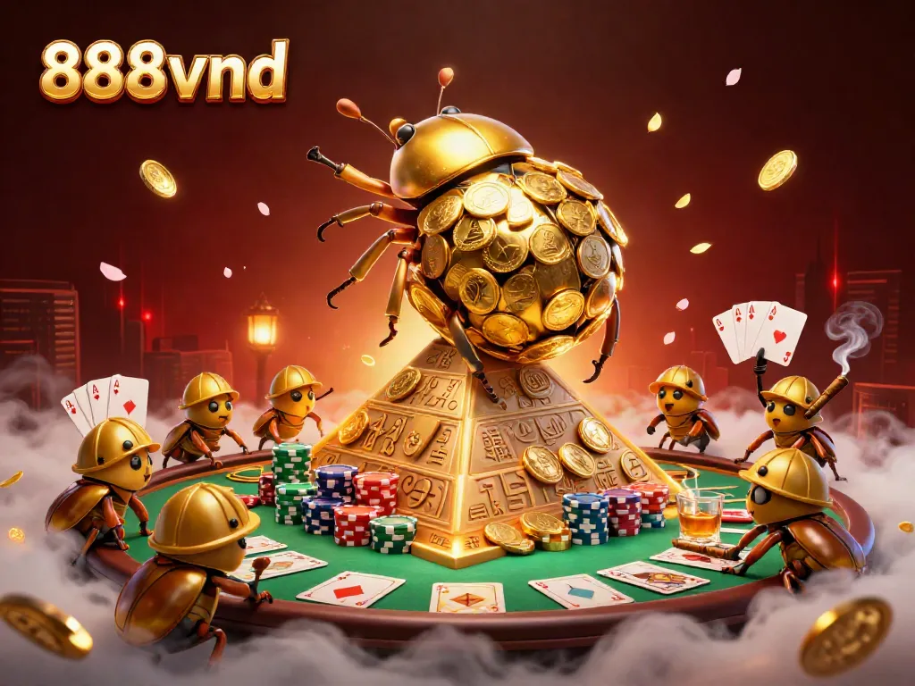 Feel the excitement of winning at 888vnd with this vibrant casino-themed illustration.
