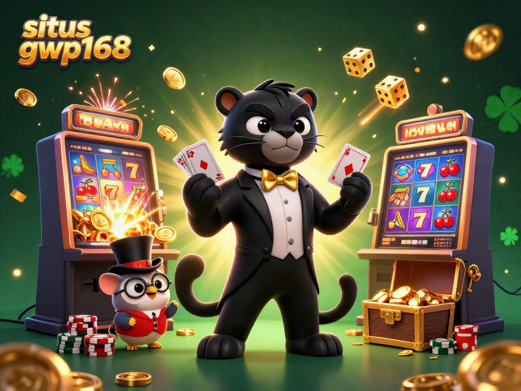 Menggulung gulungan dengan situs gwp168, semarak jackpot dan karakter menggemaskan seperti panther dan burung hantu.
