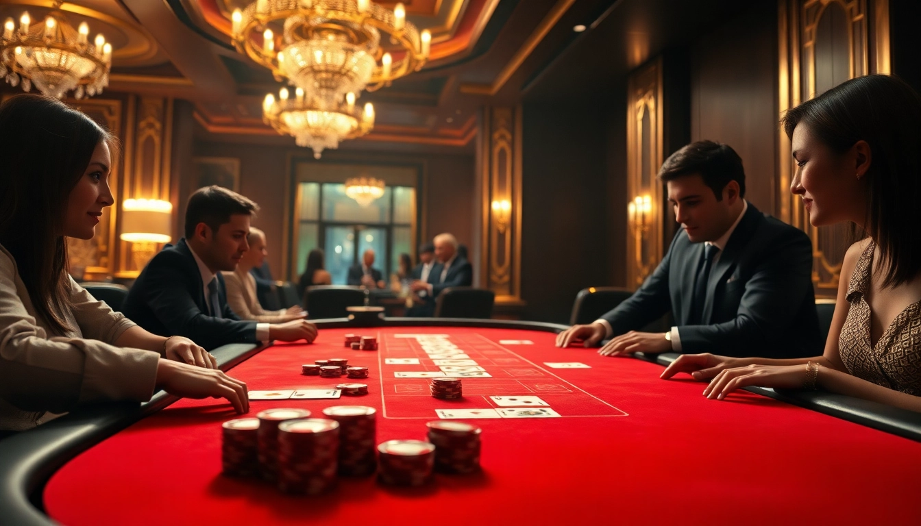 에볼루션 바카라 플레이어들이 흥미롭게 집중하는 화려한 카지노 장면