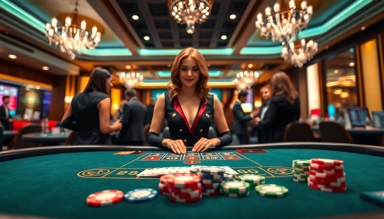 에볼루션 바카라의 실시간 테이블에서 딜러와 플레이어 상호작용하는 모습