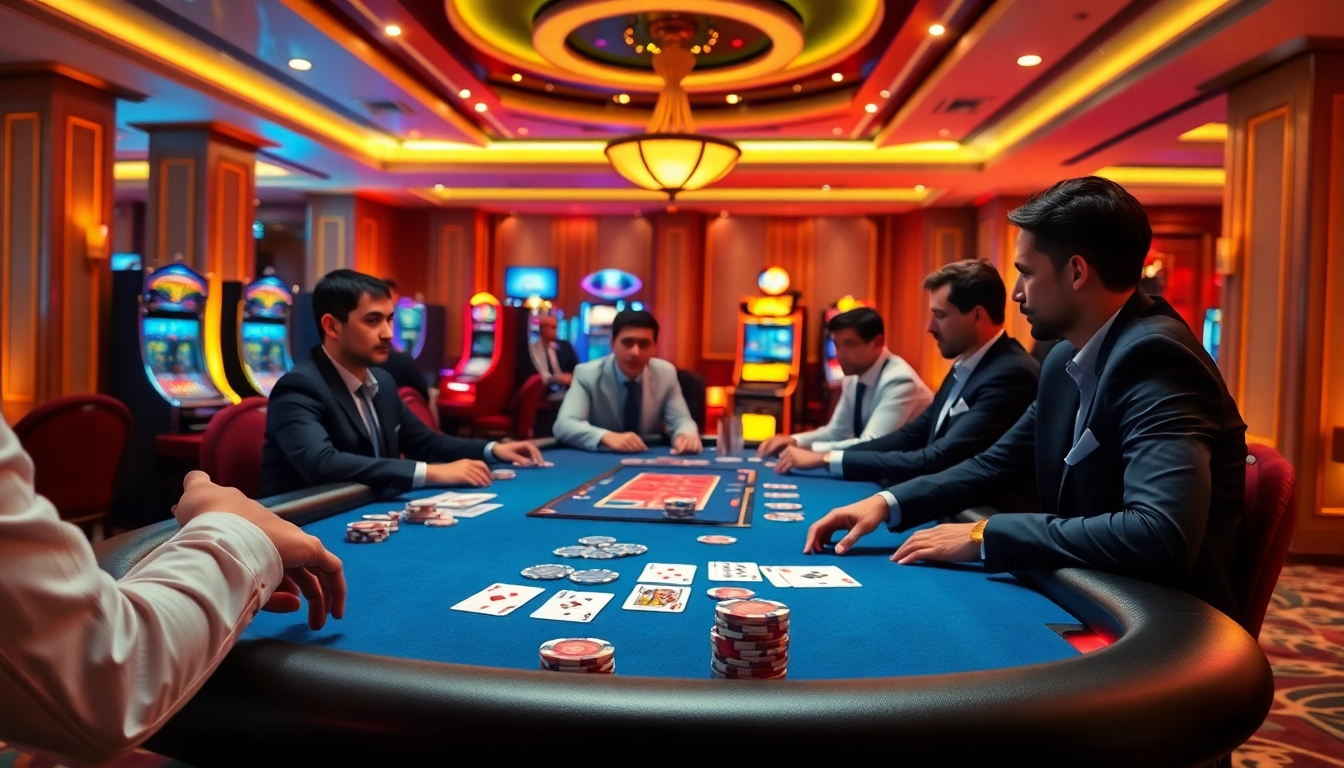 Thu hút người chơi poker tại bàn casino sang trọng, trưng bày các trải nghiệm Bet VIP.