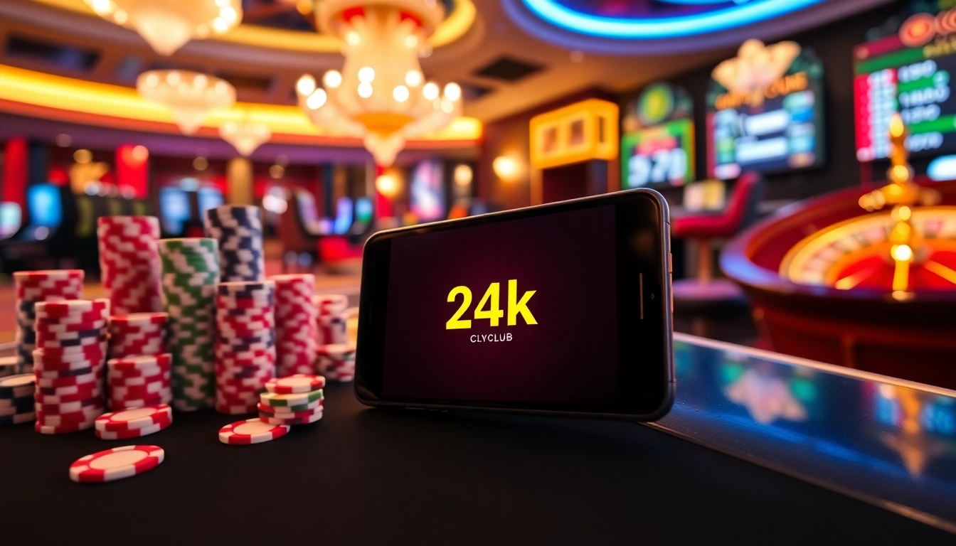 Engage with the app 24kclub to track your gaming progress in a luxurious casino setting.