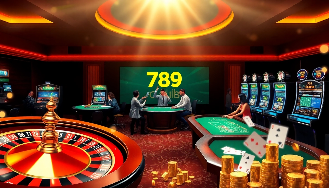 Players enjoying high-stakes games and wins at 789club's casino tables.