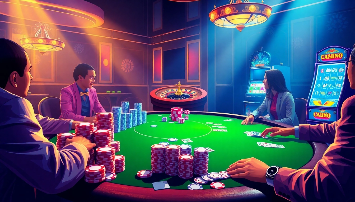 Playing poker at an elegant table, showcasing bk8thai ทางเข้า gaming experience.
